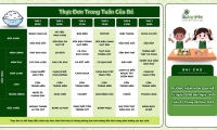 🥗 Góc Dinh Dưỡng – Thực Đơn Hằng Tuần Cho Bé Tại Hoa Kơ Nia